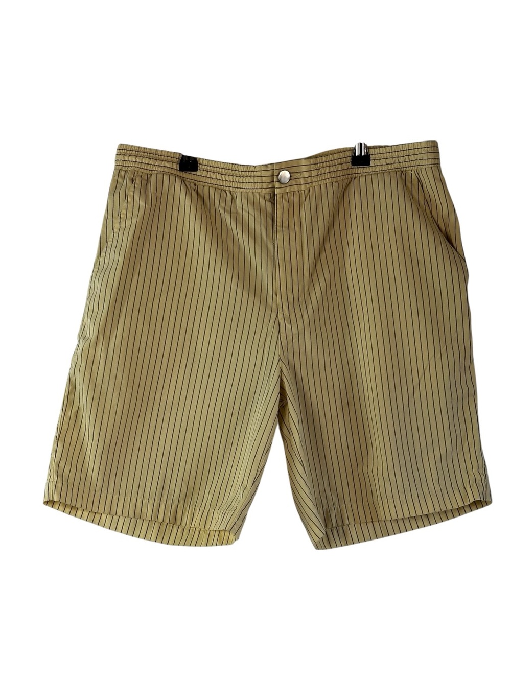 Y2K Beige Pinstripe Drawstring Chino Shorts | Streetwear Casual Minimalist